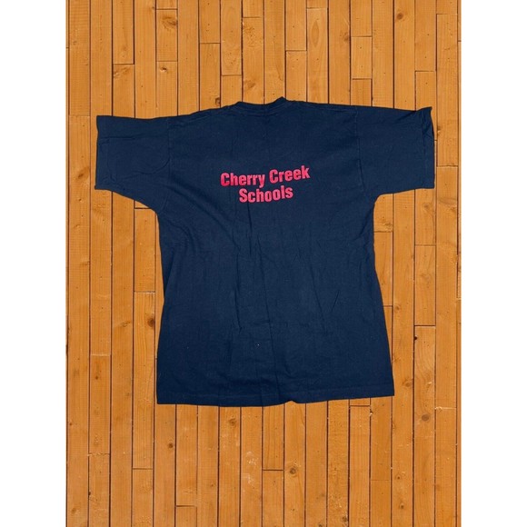 Vintage 90s DARE Black Single Stitch T-shirt Size L USA Cherry Creek Schools - Picture 2 of 5